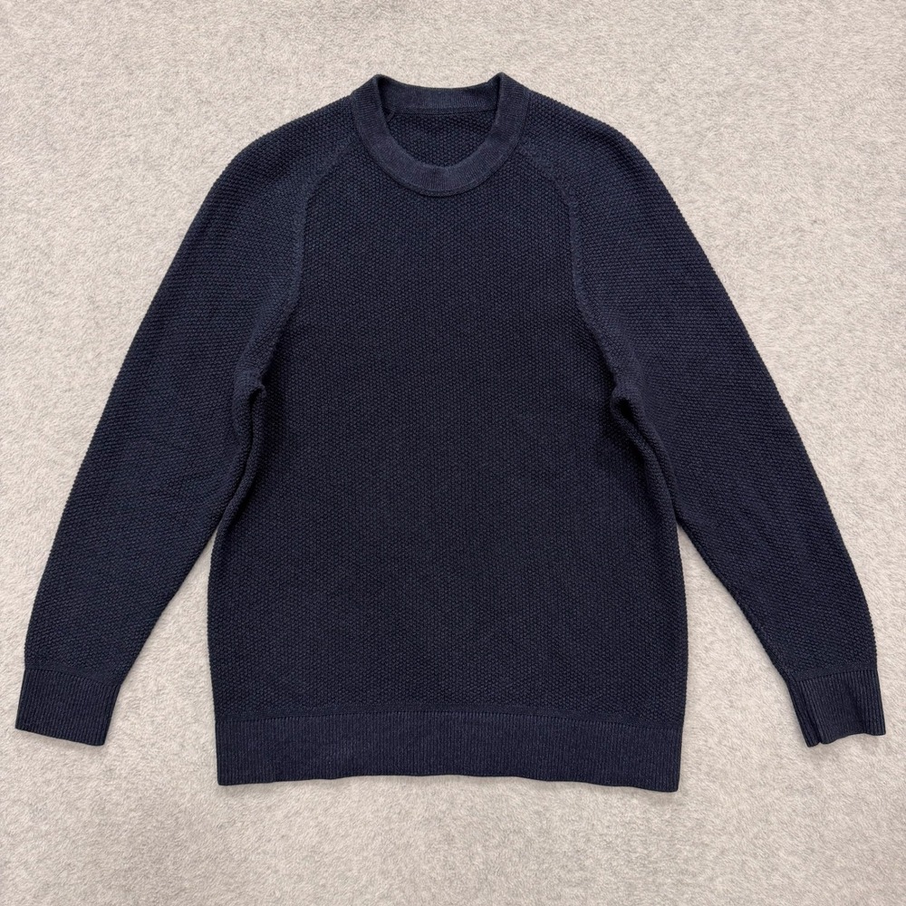 Lululemon Sweater Mens S Blue Textured Knit Crewneck